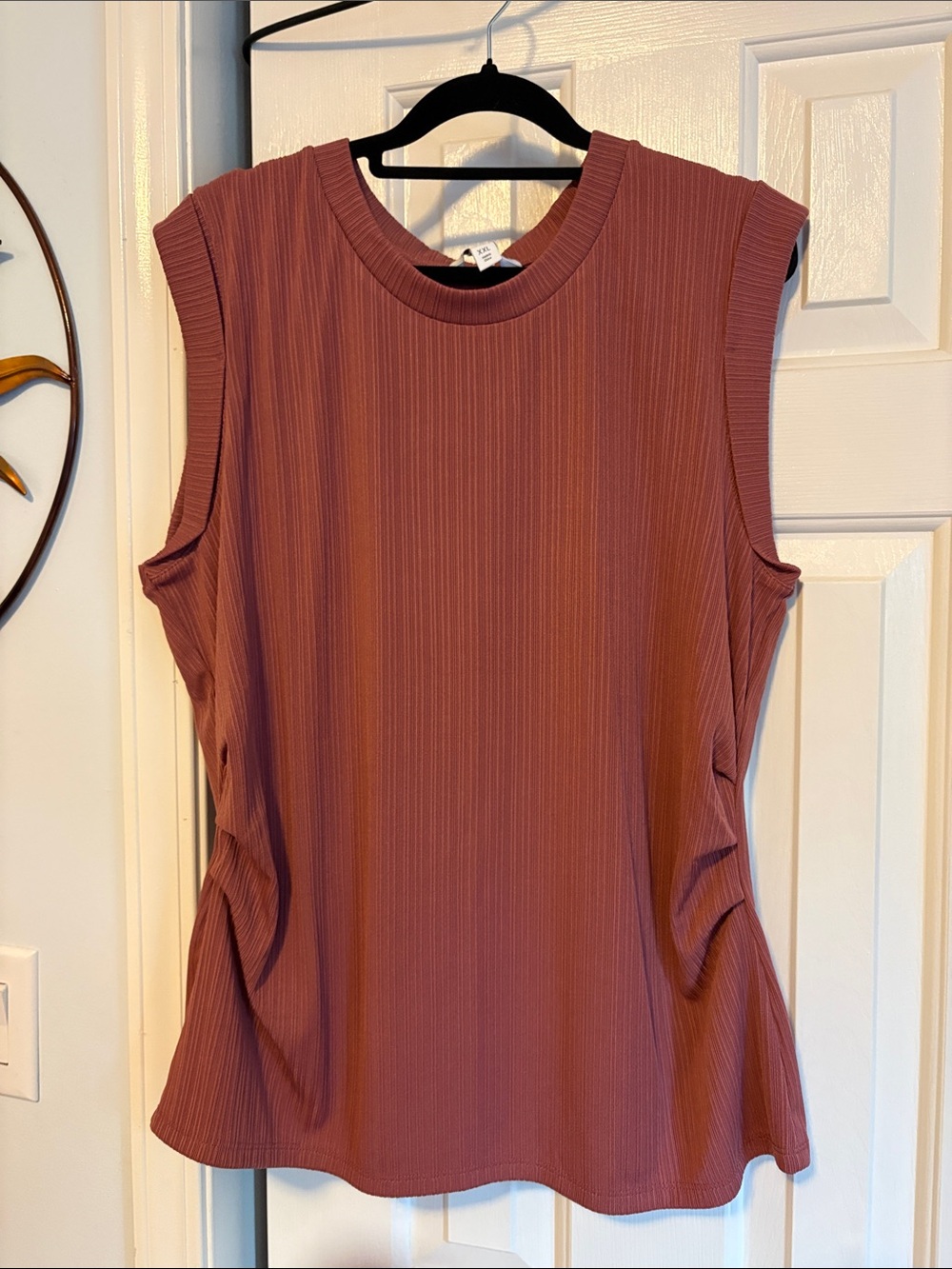 Nine West Ribbed Sleeveless Tank in Mauve